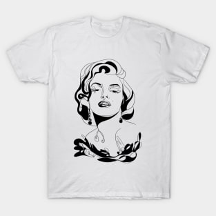 Marilyn Monroe Minimalist Line Art Design T-Shirt